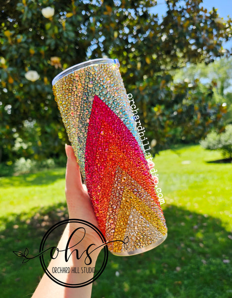 Faded Chevron Rhinestone Tumbler