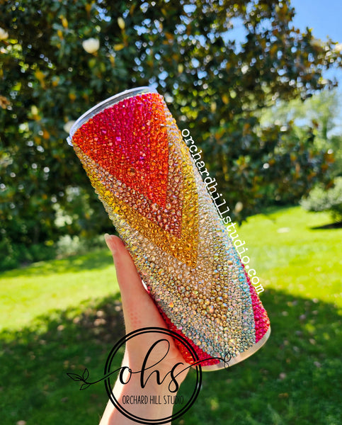 Faded Chevron Rhinestone Tumbler