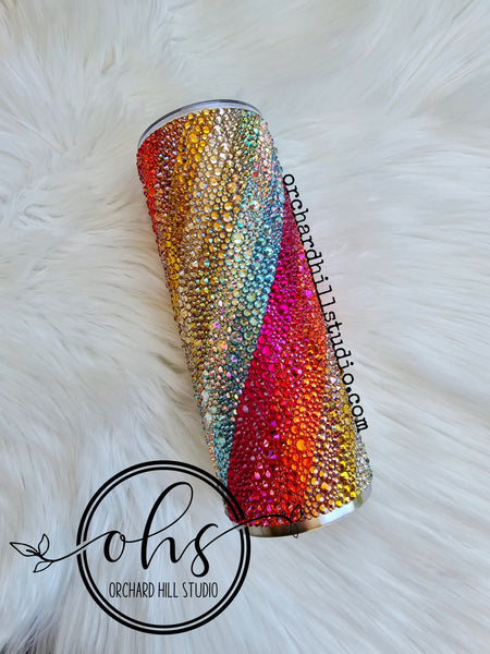 Faded Chevron Rhinestone Tumbler
