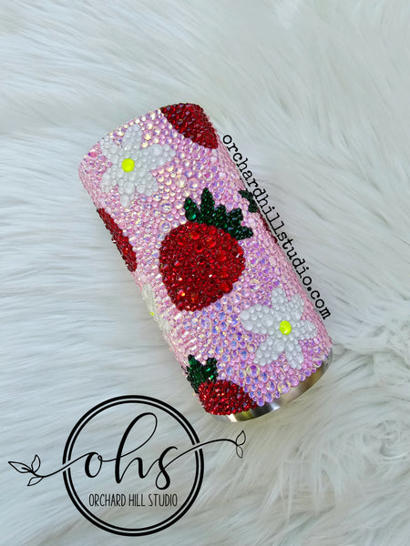 Strawberry Rhinestone Tumbler